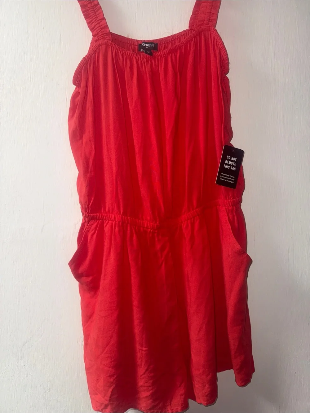 Express Red Ruffled-Strap Summer Romper - Picture 4 of 5